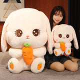 30/40/50CM Kawaii Long Ear Rabbit Plush Pillow Big Size Bunny Dolls Stuffed Soft Animal Cushion Girls Kids Birthday Xmas Gifts