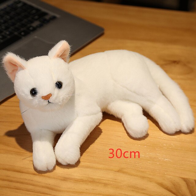 26/30/40cm Cute Real Life Plush Cats Doll Stuffed Lying Cat Plush Toys for Children Baby Doll Kids Birthday Gift Home Decoration