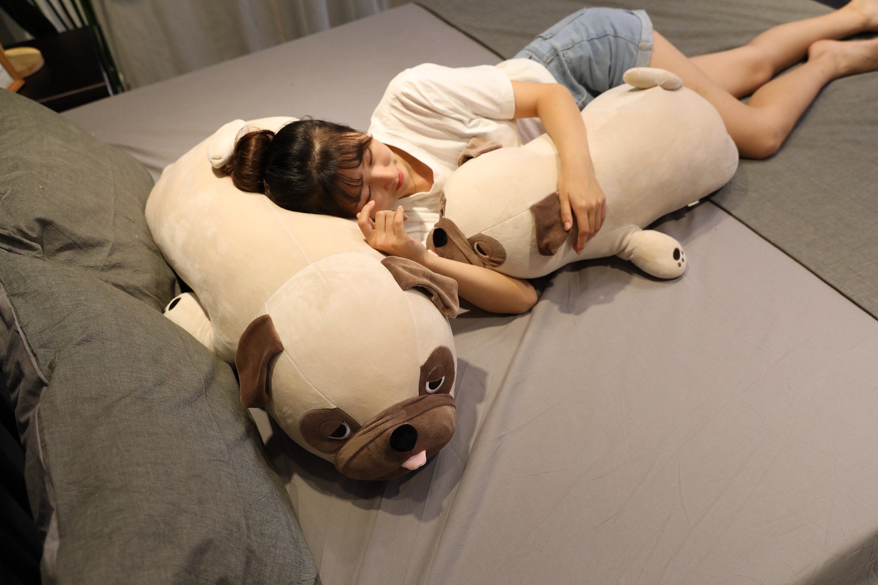 55-90cm Big Size New Cute Animal Kawaii Pug Dog Plush Toys Sleep Pillow Kids Birthday Gift Child Girl Xmas Valentine's