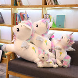 30-80cm Giant Kawaii Unicorn Plush Toys Lovely Animal Horse Pillow for Girl Sequin Horn Soft Doll Home Bed Decor Lover Kids Gift