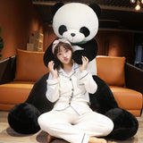 80/100cm Lovely Panda with Scarf Plush Pillow Giant Animal Treasure Panda Plush Toys Stuffed Soft Dolls Children Present