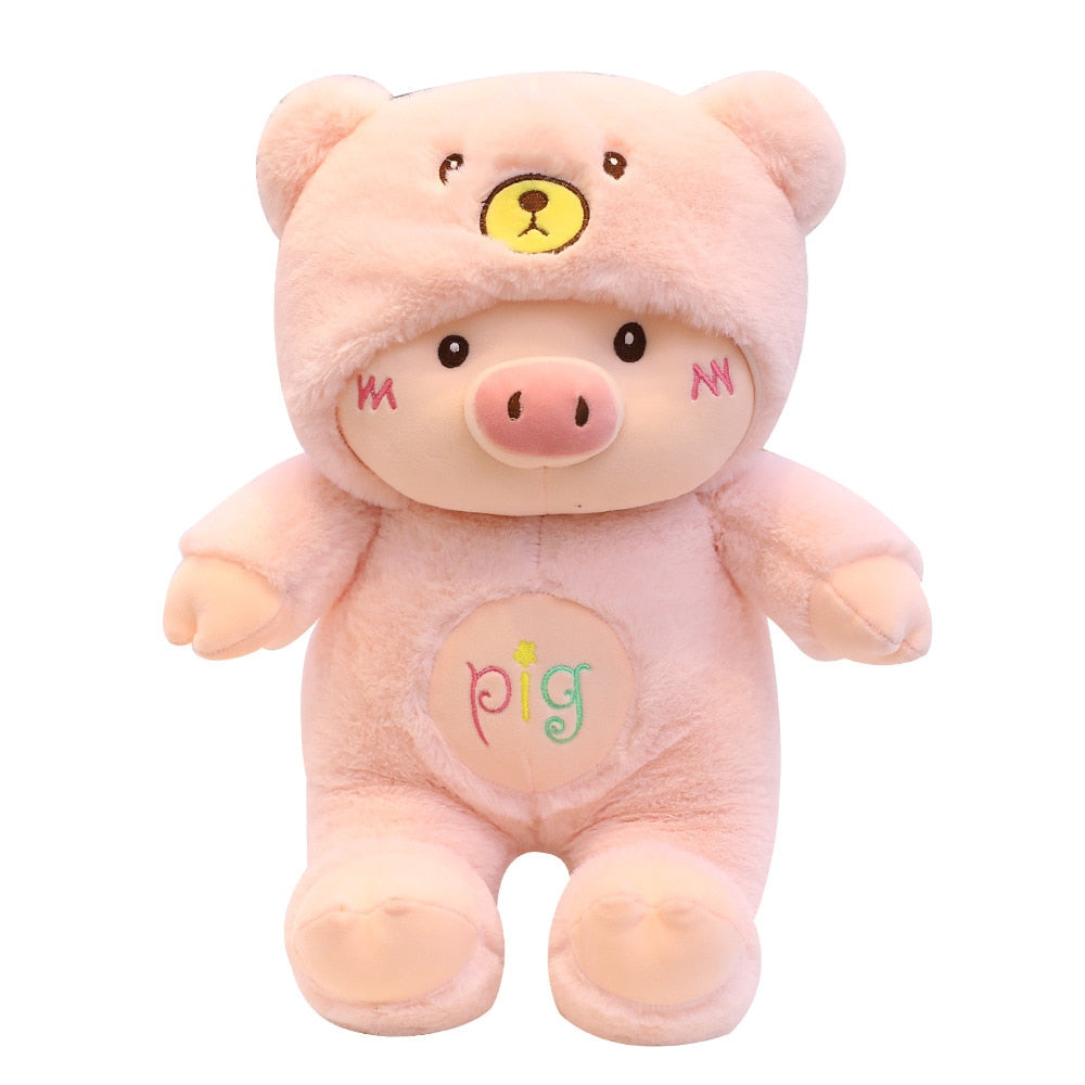 30-60cm Lovely Pig Plush Toy Creative Cosplay Cat&Bear&Dog Doll Soft Stuffed Animals Toy for Children Baby Kawaii  Birhtday Gift