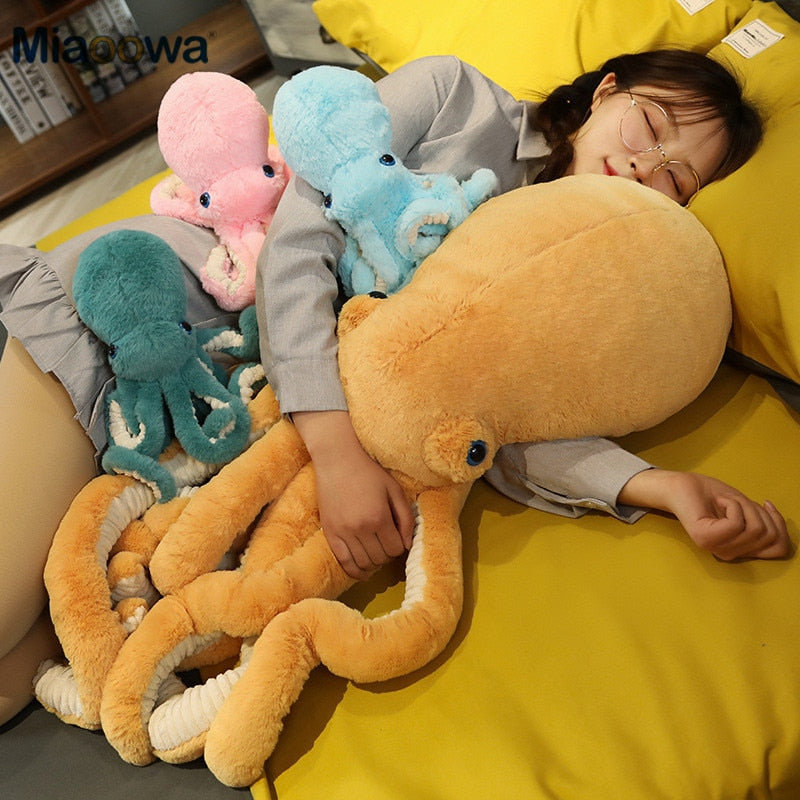 65/90cm Super Lovely Huge Lifelike Octopus Plush Stuffed Toy Soft Cute Animal Doll Sleep Pillow Home Accessories Children Gifts
