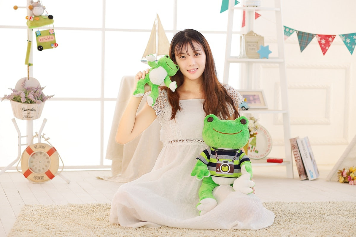 26/53cm Lovely Frog Plush Toys Soft Cartoon Frog with Clothes Stuffed Animal Doll Kids Toy for Children Birthday Presents