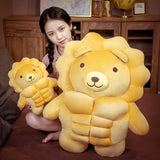 30cm Cute Muscle Bear Lion Pig Plush Toys Funny Big Muscles Animal Pillow Stuffed Soft Toy Boyfriend Pillow Girlfriend Gift