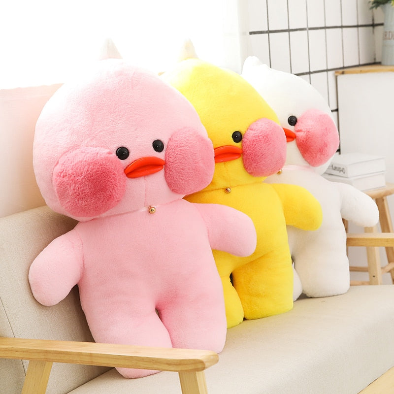 30/50/80cm Yellow LaLafanfan Kawaii Cafe Duck Plush Toy Cute Stuffed Doll Soft Animal Dolls Kids Toys Birthday Gift for Girl