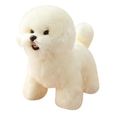 High Quality Simulation Maltese Dog Plush Toy Stuffed Animal Realistic Schnauzer Bichon Frise Toy for Luxury Home Decor Pet Gift