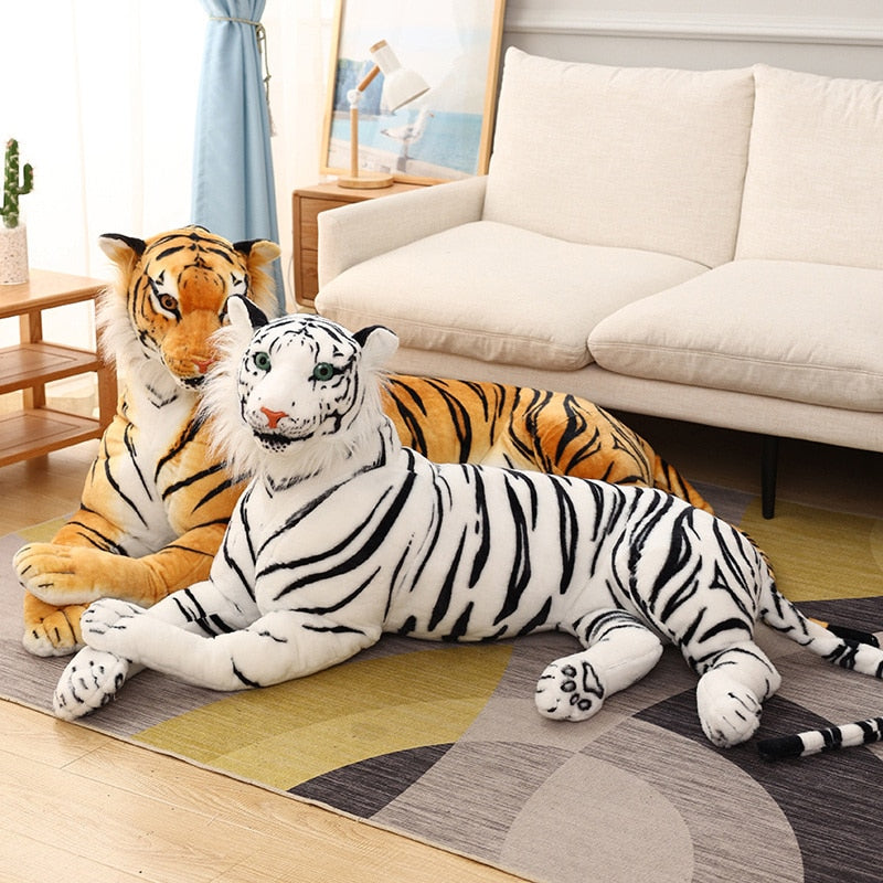 30-90cm Big Size Simulation Siberian Tiger Plush Toys Yellow & White Tiger Dolls Children Kids Decor Birthday Gift