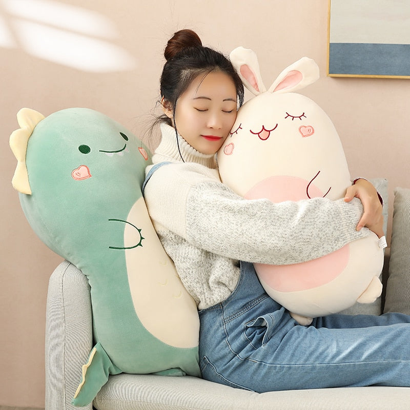 45/60/80CM Plush Toy Animal Kawaii Unicorn Dinosaur Lion Soft Big Pillow Buddy Stuffed Cushion Valentine's Gift For Kids Girl