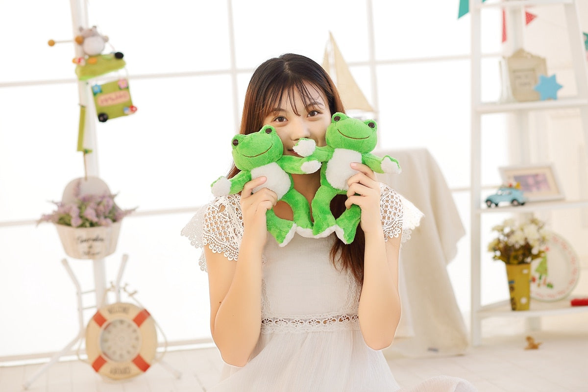 26/53cm Lovely Frog Plush Toys Soft Cartoon Frog with Clothes Stuffed Animal Doll Kids Toy for Children Birthday Presents