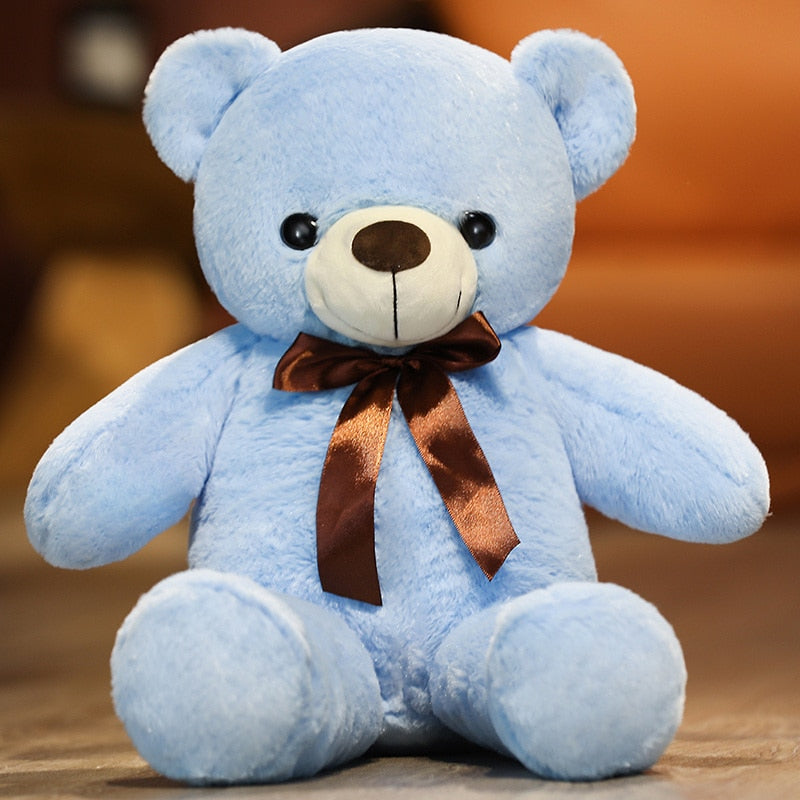 60cm Lovely Teddy Bear Plush Toys Kawaii Ribbon Bear Pillow Soft Embraceable Bear Stuffed Dolls for Girlfriend Xmas Gift