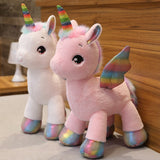 40CM Fantastic Unicorn Plush Toy Rainbow Horse With Wings Stuffed Unicornio Doll Toys Girl Children Birthday Gift Pillow