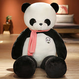 80/100cm Lovely Panda with Scarf Plush Pillow Giant Animal Treasure Panda Plush Toys Stuffed Soft Dolls Children Present