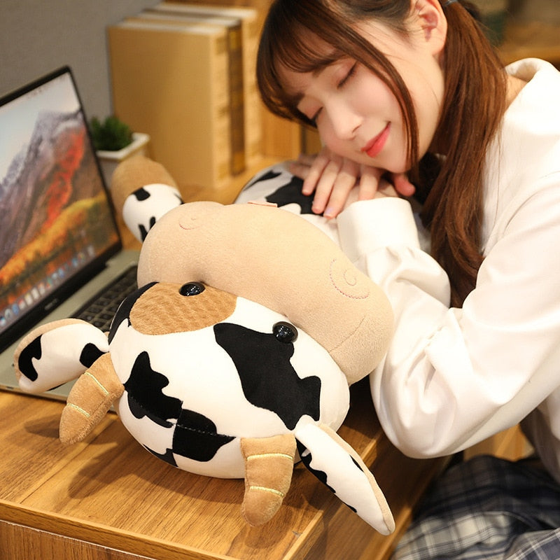 30-65CM Cute Cattle Plush Toys kawaii Simulation Milk Cow Plush Doll Stuffed Soft Pillow for Children Kids Birthday Gifts