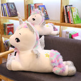 30-80cm Giant Kawaii Unicorn Plush Toys Lovely Animal Horse Pillow for Girl Sequin Horn Soft Doll Home Bed Decor Lover Kids Gift