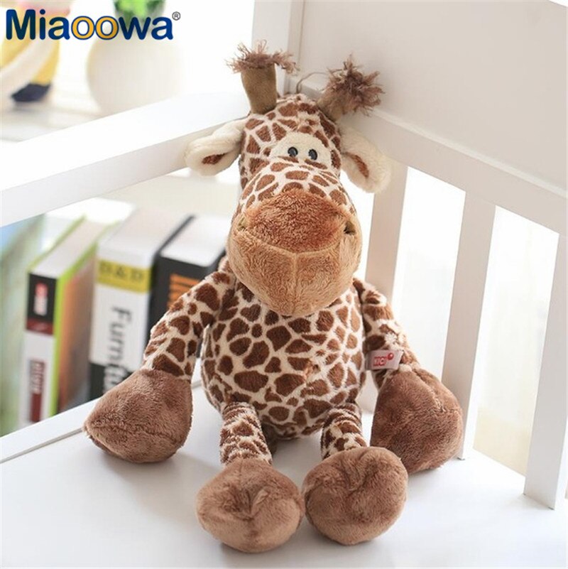 Cute Jungle Animal Plush Toys Stuffed Lion Elephant Giraffe Monkey Doll Toys for Kids Baby Children Birthday Gift 25cm