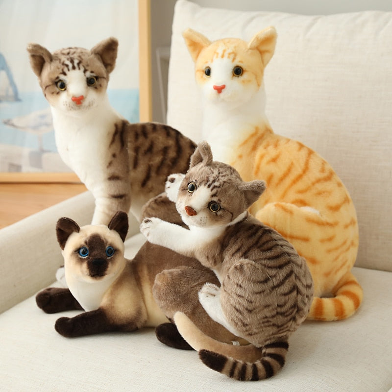 Stuffed Likelike Siamese cats Plush toy simulation American Shorthair Cute Cat Doll Pet Toys Home Decor Gift For Kids birthday
