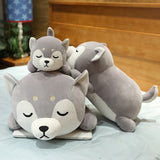 35-75CM Cute Corgi & Shiba Inu Dog Plush Toys Kawaii Lying Husky Pillow Stuffed Soft Animal Dolls Children Baby Gift