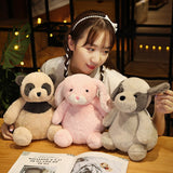 25/35cm Cute  Animals Plush Toys Lovely Monkey Penguin Dinosaur Koala Rabbit Plushie Dolls Comfortable Pillow for Baby Girls