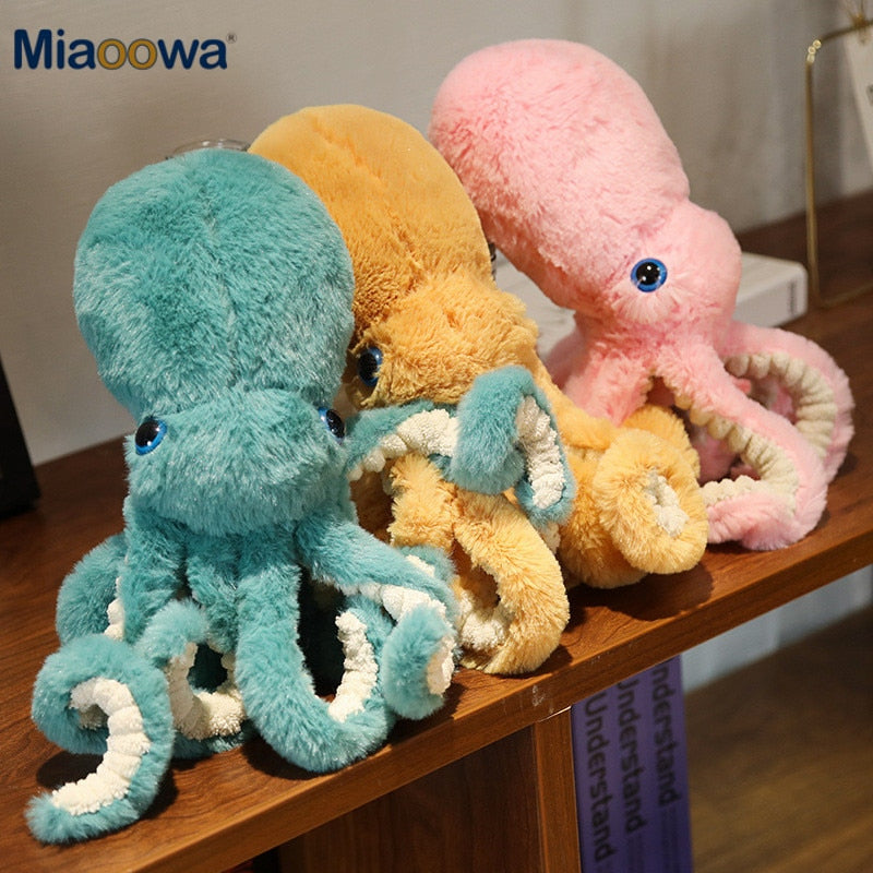 65/90cm Super Lovely Huge Lifelike Octopus Plush Stuffed Toy Soft Cute Animal Doll Sleep Pillow Home Accessories Children Gifts