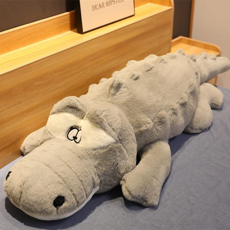 Big Size Crocodile Lying Section Plush Pillow Mat Plush Crocodile Soft Stuffed Animal Toy Cartoon Plush Dolls Kids Girl Gift