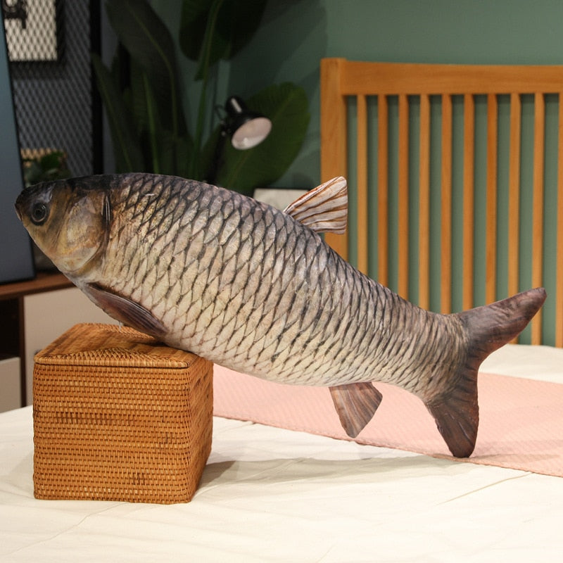 Simulation Fish Plush Toys Pillow Realistic Tilapia Carp Bream Sofa Pillow Stuffed Soft Bed Back Cushion Decor Birthday Gift