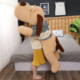 70/90CM Giant Size Soft Lying Dog Plush Toys Stuffed Animal Sleep Cushion Pillow Dolls for Children Baby Birthday Xmas Gifts