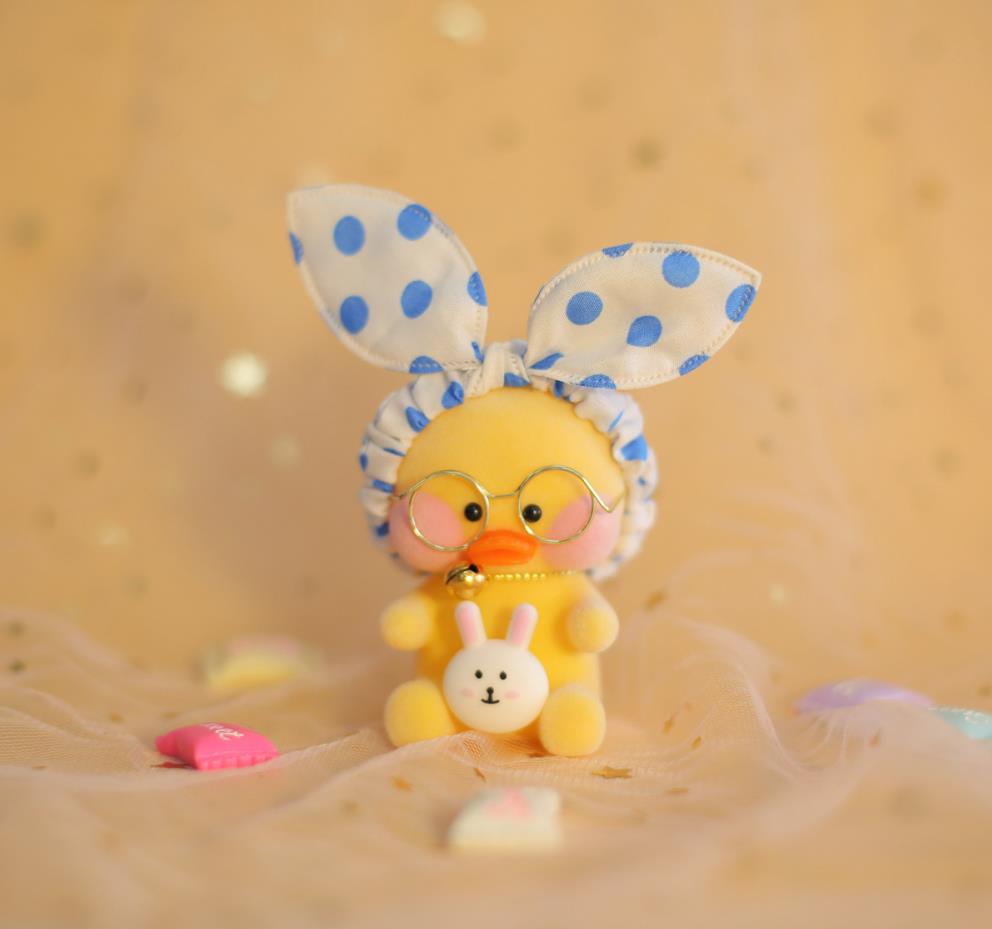 Lovely Lalafanfan Duck Pendant Toys Mini Size Cute Yellow Cafe Duck Keychain Dolls Kawaii Plastic Duck with accessories Decor