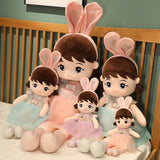 45/55/80cm Kawaii Plush Girl Dolls with Rabbit Ear Soft Stuffed Dolls Lovely Plush Toys Girl Toys Kids Birthday Valentine Gift