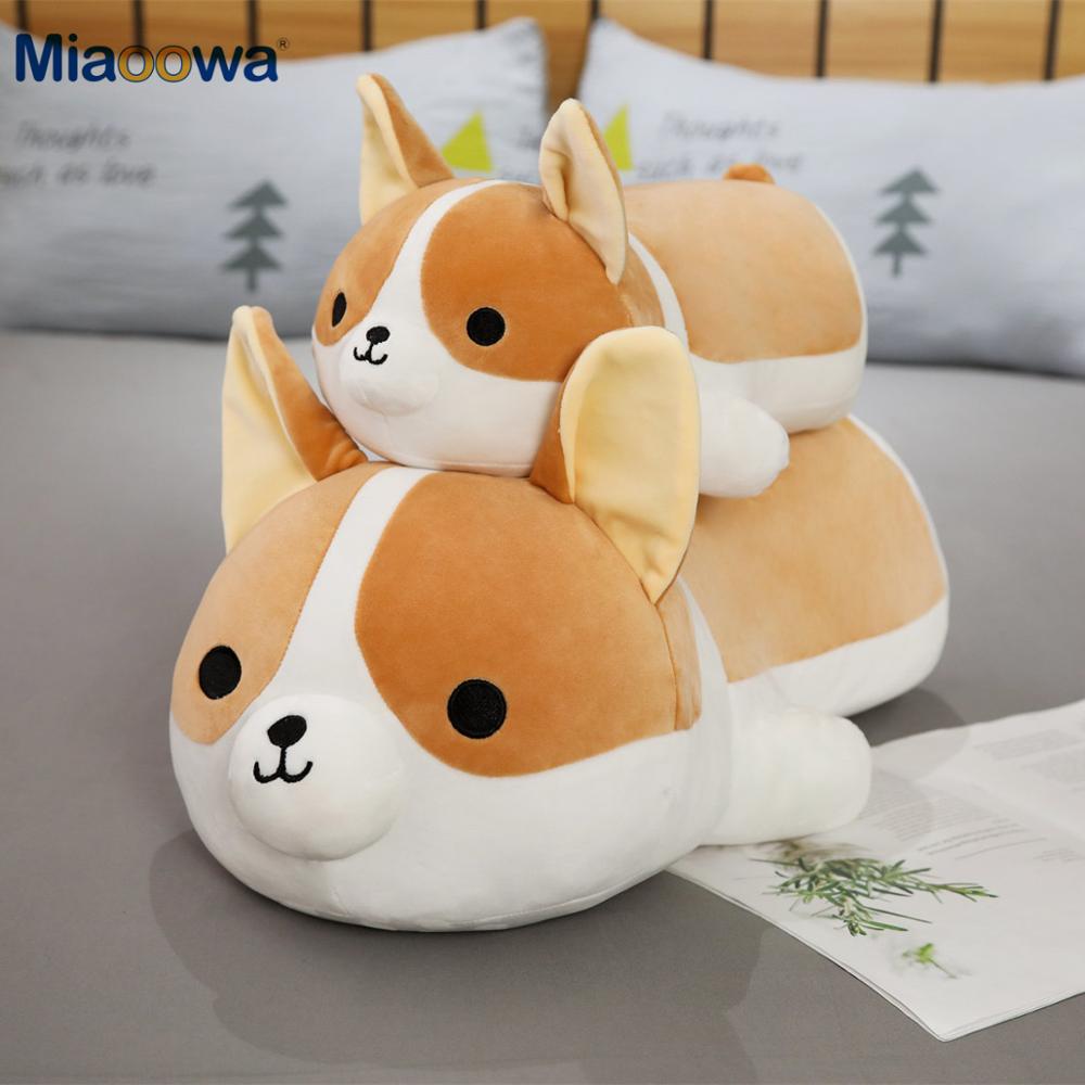 40-80cm Giant Size Cute Corgi Dog Plush Toys Stuffed Animal Puppy Dog Pillow Soft Lovely Doll Kawaii Christmas Gift for Kids