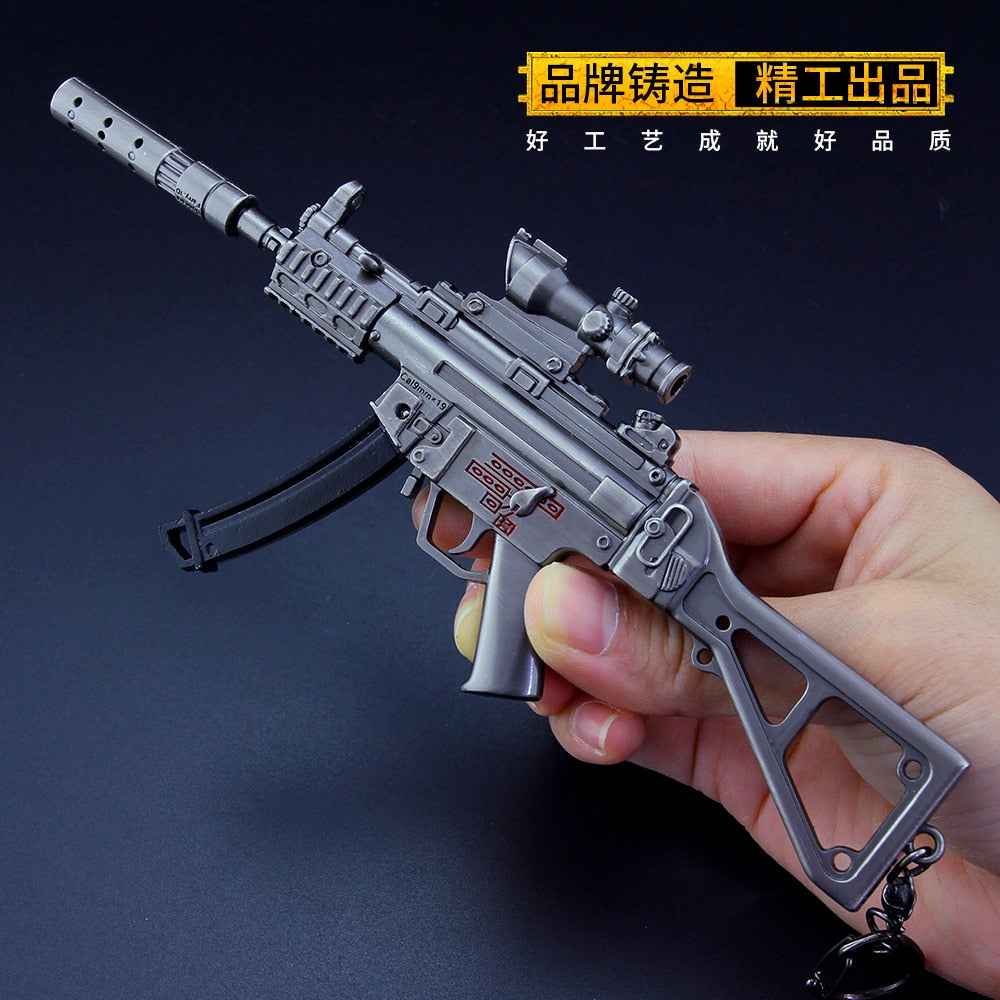 [18CM~7.08"] HK MP5-K Submachine Gun Metal Thermal Weapon Model PUBG Game Peripheral 1/6 Doll Equipment Keychain Ornament Decoration Toy