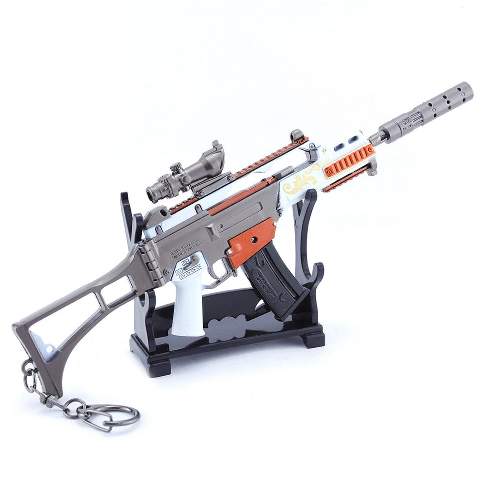 [20CM~7.87"] G36C Assault Rifle Entry Gun Metal Weapon Miniatures PUBG Game Peripheral 1/6 Equipment Accessorie War Military Soldier Boy