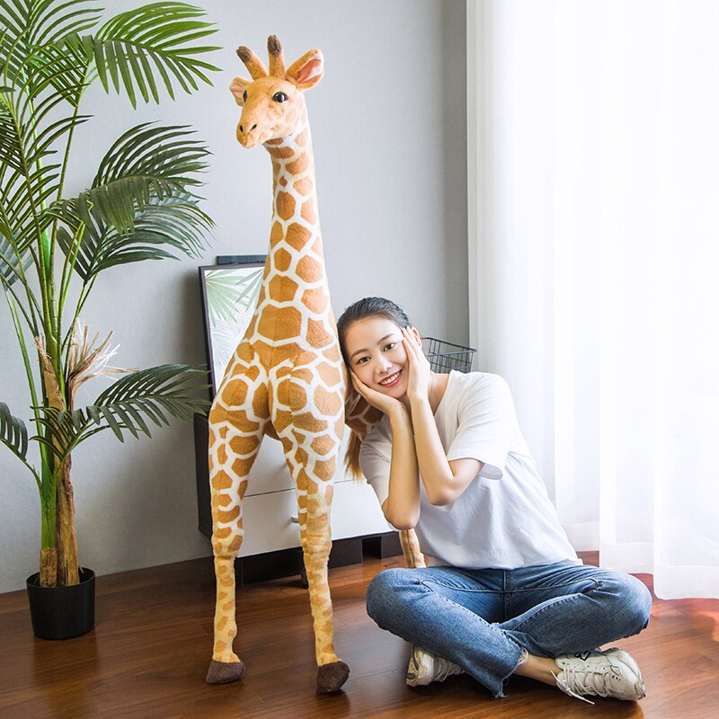 140cm Simulation Kawaii Giraffe Plush Toys Stuffed Animals Dolls Soft Kids Children Baby Birthday Gift Room Decor
