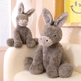 23/40/60CM Cute Burro Peluche Toys Lovely Grey Donkey Plush Dolls Stuffed Soft Animal for Baby Infant Birthday Room Decor Gifts