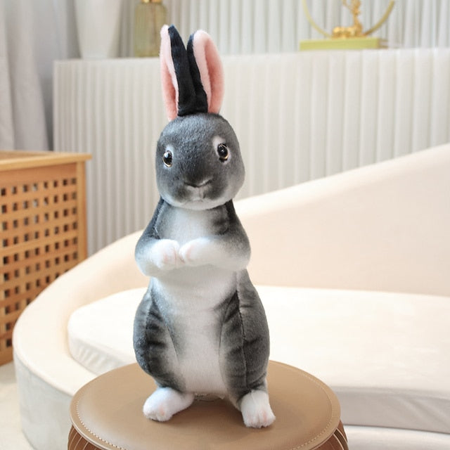 Simulation Bunny Plush Stuffed Animal Realistic Rabbit Plushie Rabbit Toys Gift for Kid Kawaii Doll For Children Christmas Gifts