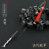 [30CM~11.81"] Snake Spear Lance Zhang Fei Ancient Chinese Metal Melee Long Handle Cold Weapons Model Polearm Doll Toys Equipment Ornament
