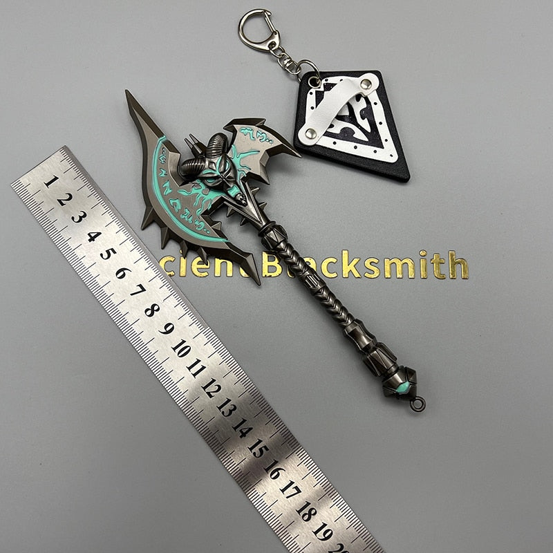 [18CM~7.08"] Shadowmourne Wrath of the Lich King Game Peripherals Metal Ax Weapon Models Decoration Crafts Keychain Collection Equipment