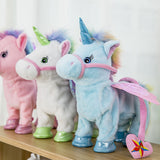 35cm Funny Electric Walking Unicorn Plush Toy Stuffed Animal Toys for Children Electronic Music Unicorn Toy Christmas Gifts