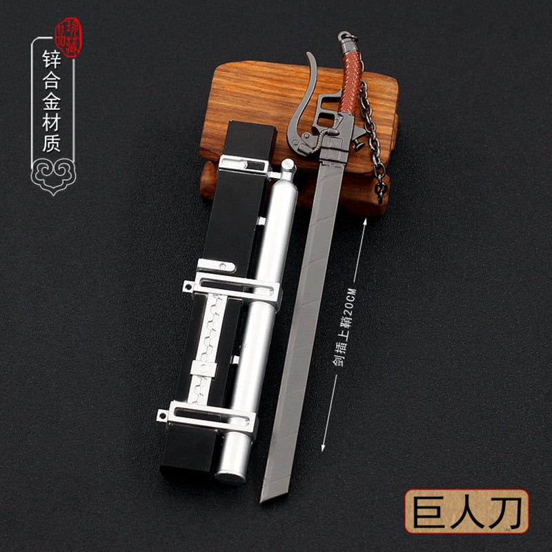[20CM~7.87"] Stereo Pneumatic Device Attack on Titan Anime Peripherals 1/6 Replica Miniatures Metal Blade Weapon Model Decoration Crafts