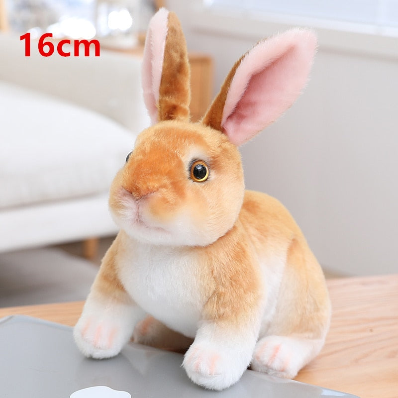 Simulation Kawaii Long Ears Realistic Rabbit Plush Toy Lifelike Animal Stuffed Doll Toys for Kids Girls Birthday Gift Room Decor