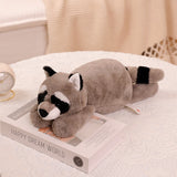 45/55/65CM Lovely Stuffed Soft Fox Raccoon Sloth Racoon Peluche Toys Cute Lying Animal Pillow Appease Dolls for Children