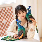 28/35CM Real Life Peacock Plush Toys Simulated Blue-crowned Peacock Dolls Stuffed Soft Animal Doll Children Home Decor Gift