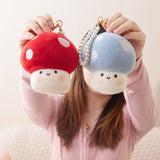 10cm Cartoon Mushroom Peluche Toy Kawaii Plant Plush Mushroom with Pearl Pendant Dolls Cute Toy for Children Girls Gifts