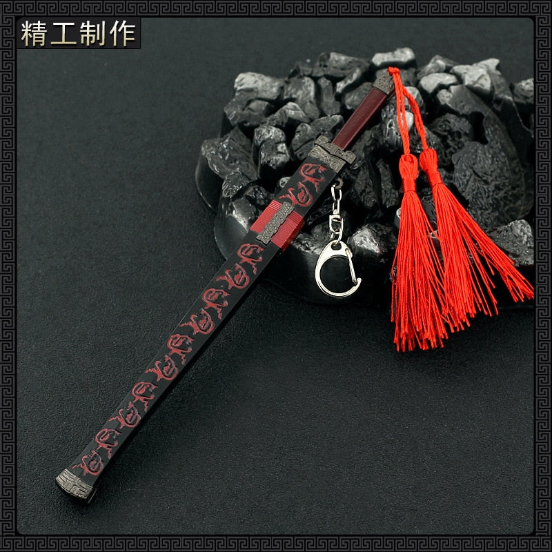 [22CM~8.66"] Mandarin Duck Double Sword Ancient All-Metal Cold Weapon Model 1/6 Doll Equipment Accessorie Replica Miniature Ornament Boy