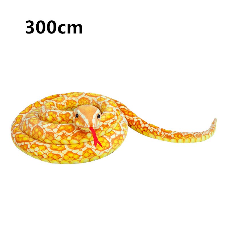 Simulation Python Snakes Plush Toy Large Size Joking Dolls Stuffed Lifelike Long Boa Cobra Pillow Halloween Tricky Game Gifts