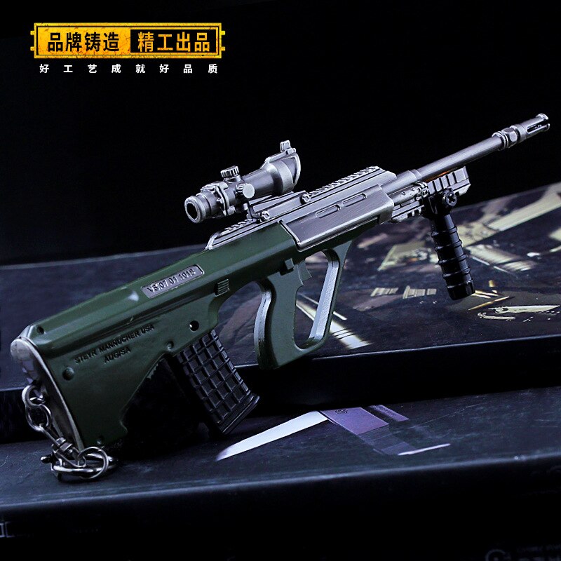[16CM~6.29"] AUG A3 Semi-Automatic Assault Rifle Metal Gun Weapon Miniatures PUBG Game Peripheral Military Warfare 1/6 Soldier Equipment