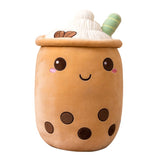 Kawaii Small Size Cartoon Bubble Tea Cup Peluche Toys Funny Boba Pillow Stuffed Soft Strawberry Panda Milk Tea Cushion Baby Gift