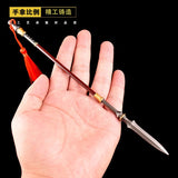 [22CM~8.66"] Gentian Spear Lance Dynasty Warriors Anime Game Peripheral Metal Weapon Model Ornament Decoration Crafts Collection Toy Boy