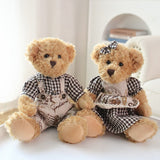 26cm Lovely Couple Teddy Bear Peluche Toys Kawaii Dress Bear Dolls Stuffed Soft Toy for Girls Baby Girlfriend Gifts