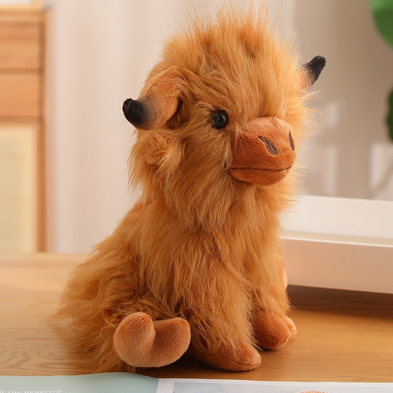 Lifelike Fluffy Wild Yak Plush Toys Lovely Cattle Dolls Stuffed Soft Animal Toy Cute Room Decor Birthday Gift for Children